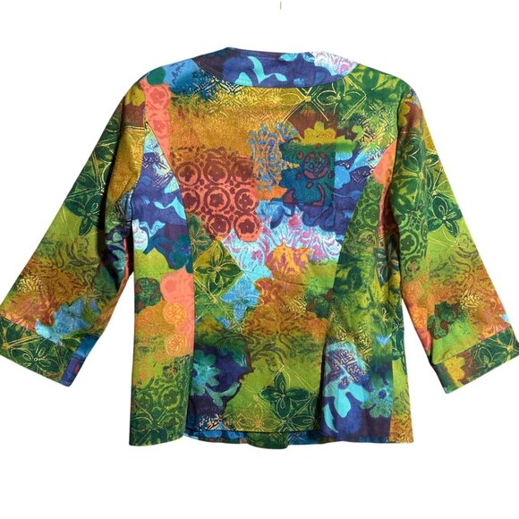 Coldwater Creek Abstract Art to Wear Print Jacket Women's Size 10 Multicolor - Picture 8 of 8